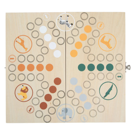 Small Foot - Ludo-Spiel Safari aus Holz - 6 Spieler