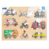 Small Foot - Holz-Studenpuzzle Stadtfahrzeuge, 9-tlg.