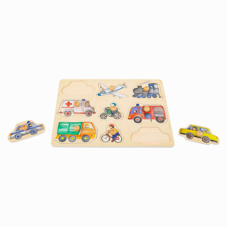 Small Foot - Holz-Studenpuzzle Stadtfahrzeuge, 9-tlg.