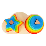 Small Foot - Holz-Stapelturm Regenbogenkreis und Stern, 19-tlg.