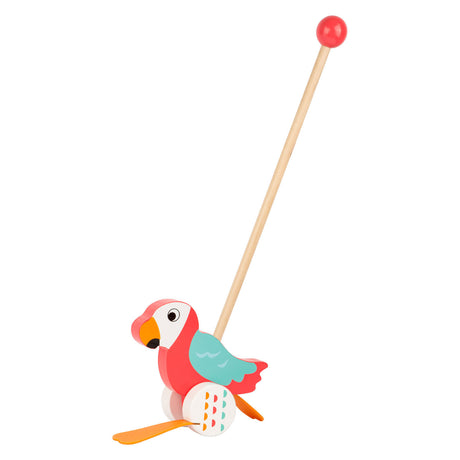 Small Foot - Schiebefigur Papagei aus Holz mit Stock