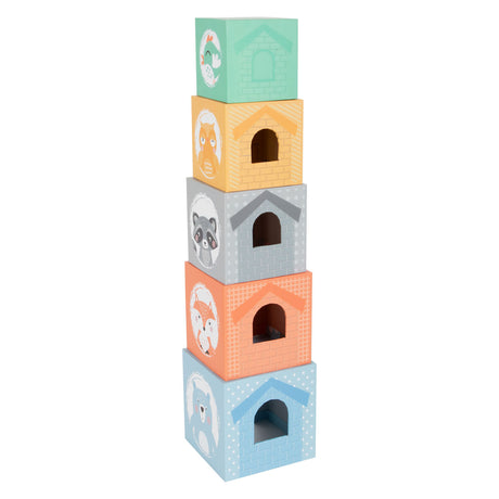 Small Foot - Stapelturm mit Waldtieren Pastell, 10 Stk.