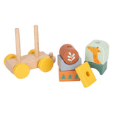 Small Foot - Holz-Stapelbausteine ​​Zug-Safari, 16-teilig.