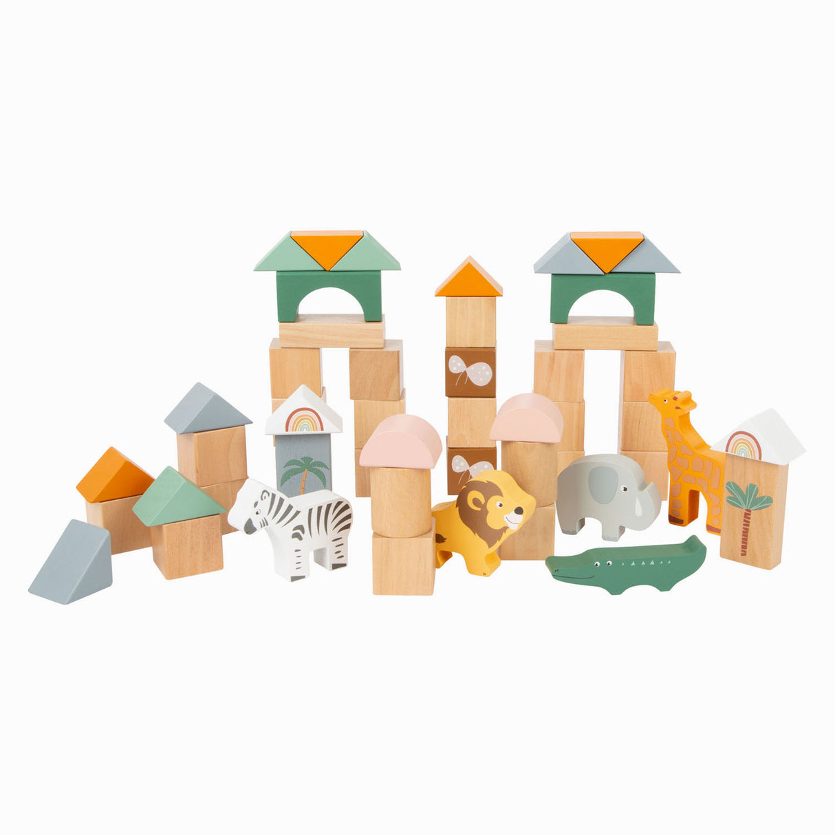 Small Foot - Holz-Safari-Bausteine, 50 Stk.