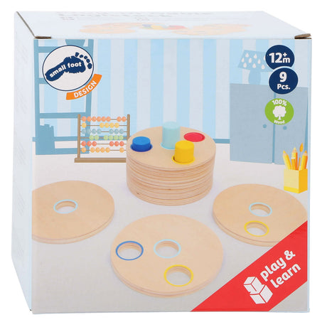 Small Foot - Holz-Stapelspiel Logisteck pädagogisch, 9-teilig.