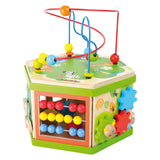 Small Foot - Aktivitätswürfel aus Holz mit Motorik-Safari-Spirale