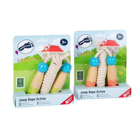 Kleiner Fuß - Holzsprungseil mit Muster, 2 -Set von 2