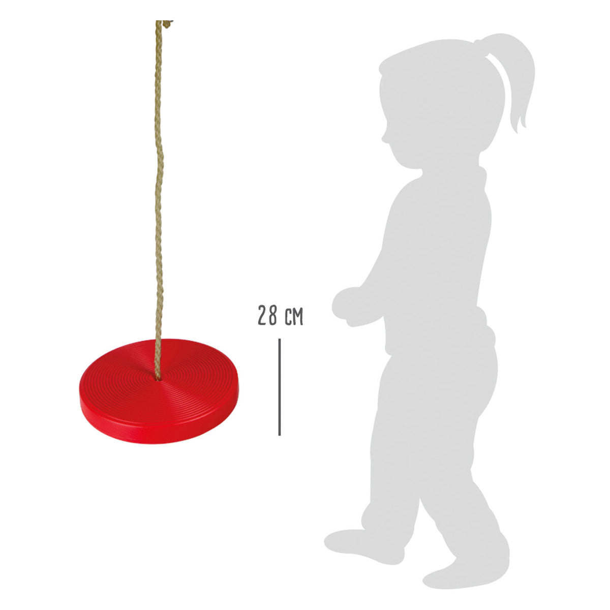 Kleiner Fuß - rote Scheibe, 175 cm