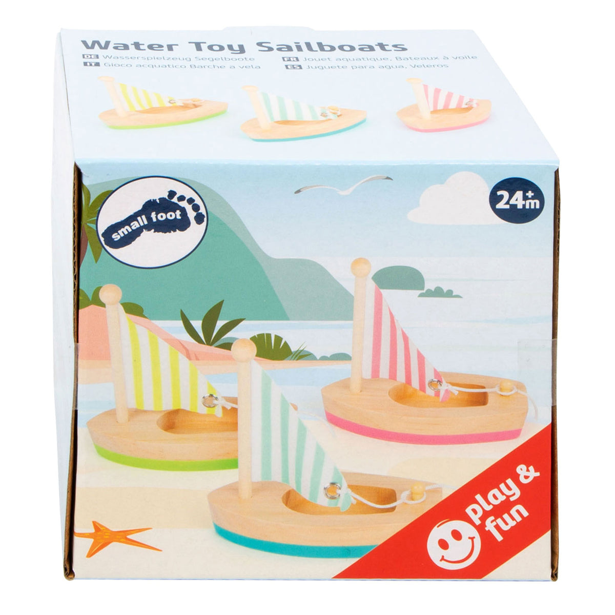 Small Foot - Badespielzeug Segelboote aus Holz, 3er-Set