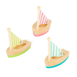 Small Foot - Badespielzeug Segelboote aus Holz, 3er-Set