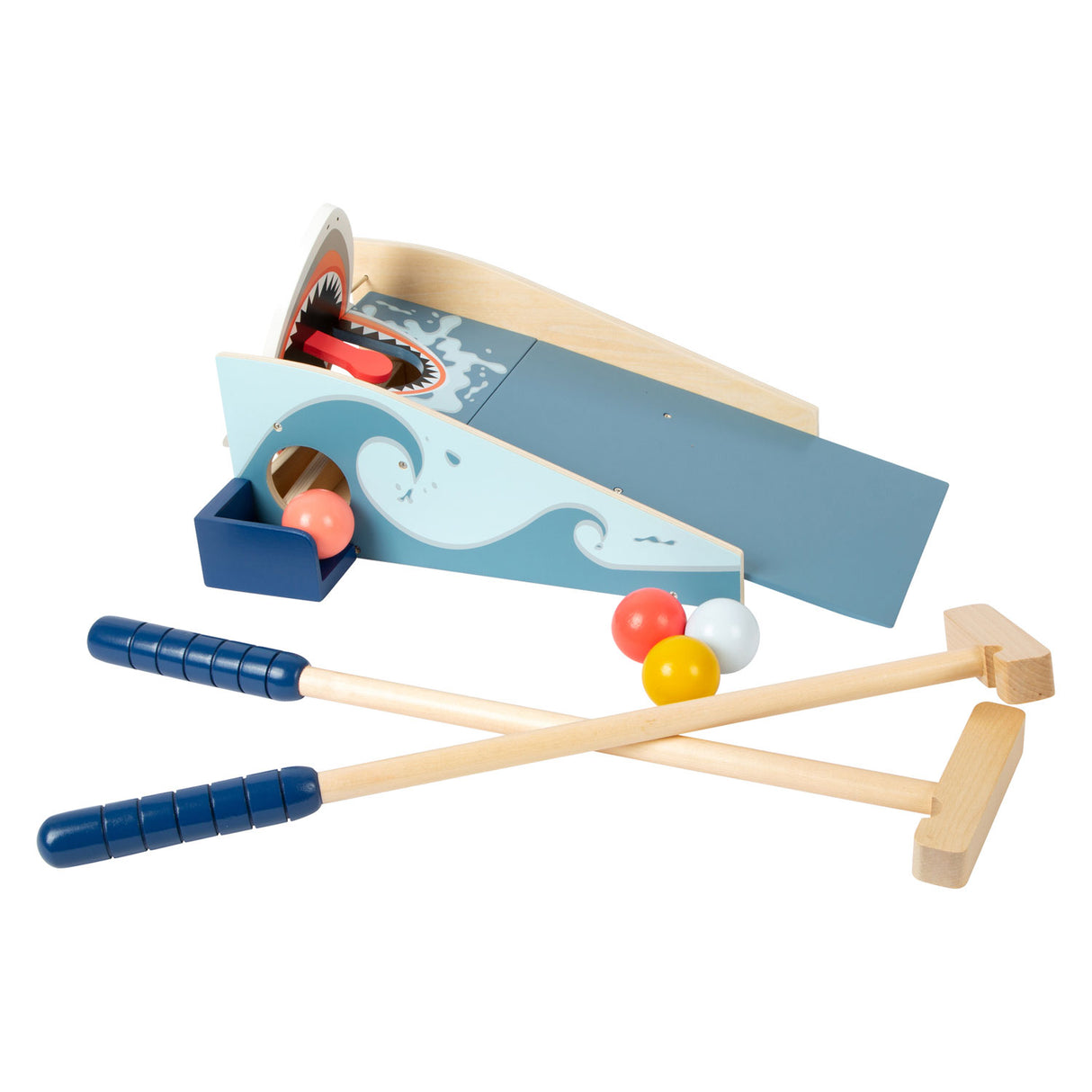 Small Foot - Minigolf Hai-Attacke aus Holz, 7-teilig.