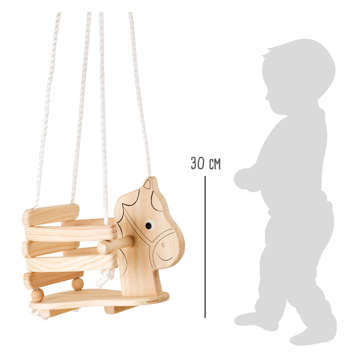 Kleiner Fuß - Holzpferdschwung, 145 cm