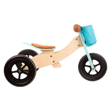 Small Foot - Holzdreirad und Laufrad 2in1 Maxi Türkis
