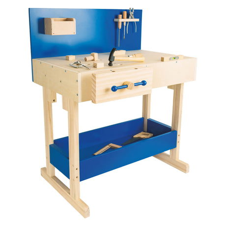 Small Foot - Holzspielzeug-Werkbank blau mit Zubehör