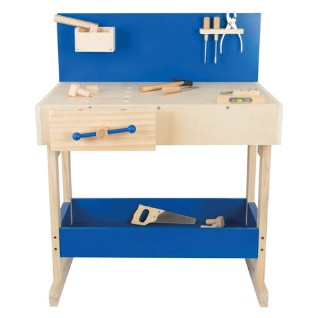 Small Foot - Holzspielzeug-Werkbank blau mit Zubehör
