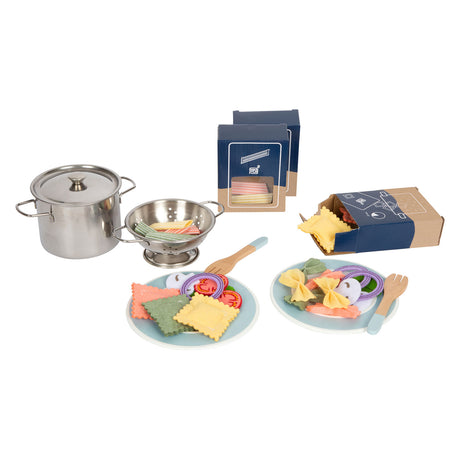 Kleine Fußholz -Playetts Pasta Chef Set, 19dlg.
