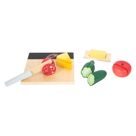 Small Foot - Schneide- und Spielessen-Lunchset aus Holz, 24-teilig.
