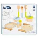 Kleine Fußholzkoch- und Service -Set, 15dlg.