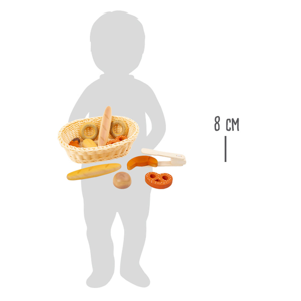 Small Foot - Brotkorb aus Kunststoff mit Spielbrot, 12 Stück.