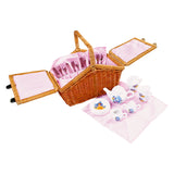 Small Foot - Picknickkorb aus Holz mit romantischem Geschirr, 30 Stück.