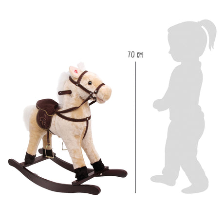 Small Foot - Schaukelpferd aus Holz, Plüsch, zottelig