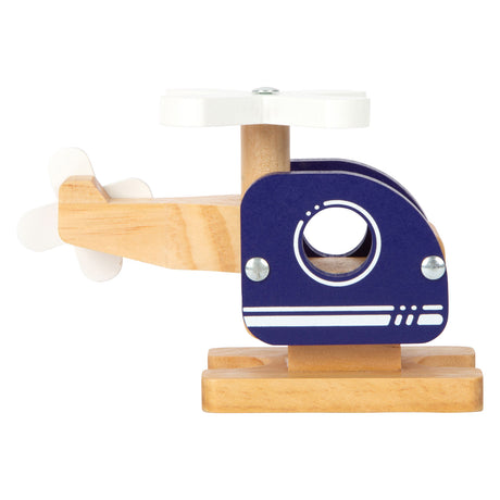 Kleiner Fuß - Holzhubschrauber blau