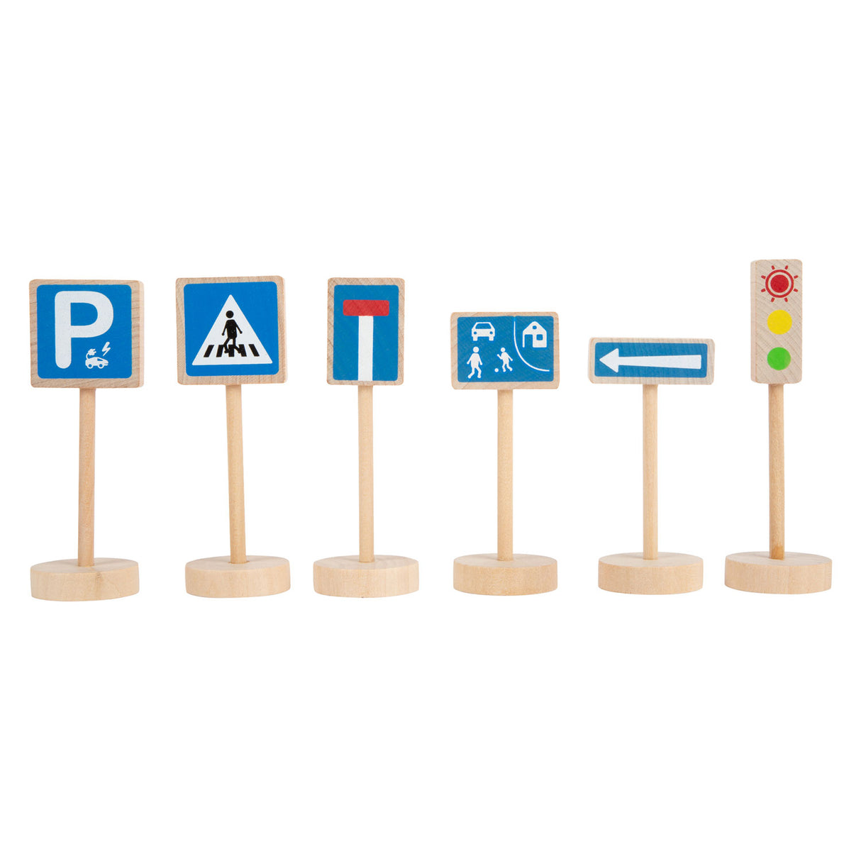 Small Foot - Mini-Verkehrsschild-Set aus Holz, 25-tlg.