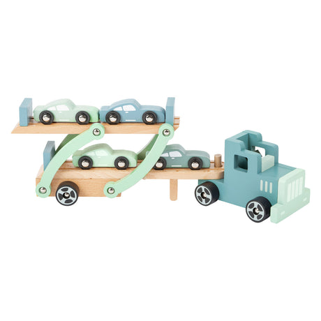 Small Foot - LKW-Transporter Chicago aus Holz mit Autos, 9-tlg.