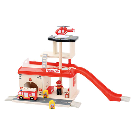 Small Foot - Feuerwache aus Holz mit Zubehör, 15-tlg.