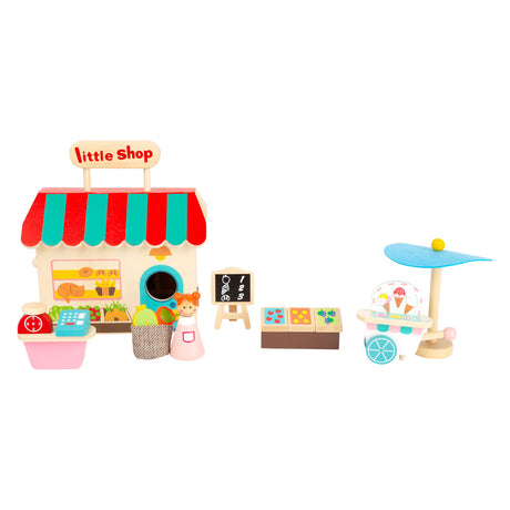 Small Foot - Puppenhaus zum Mitnehmen aus Holz, 15-teilig.