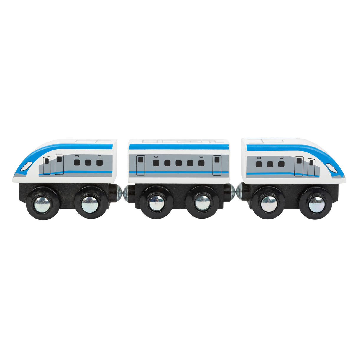 Small Foot - Holzeisenbahnset mit Brücke, 60-teilig.