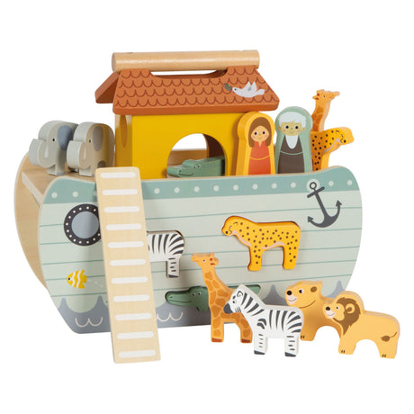 Small Foot - Holz-Formsortierer Arche Noah Safari, 15-teilig.