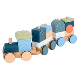 Small Foot - Holz-Stapelbaustein-Eisenbahn Arktis, 16-teilig.