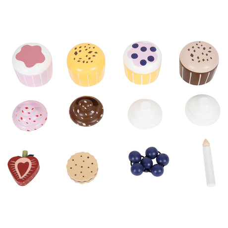 Small Foot - Spiel-Etagere aus Holz mit Cupcakes, 13 Stück.