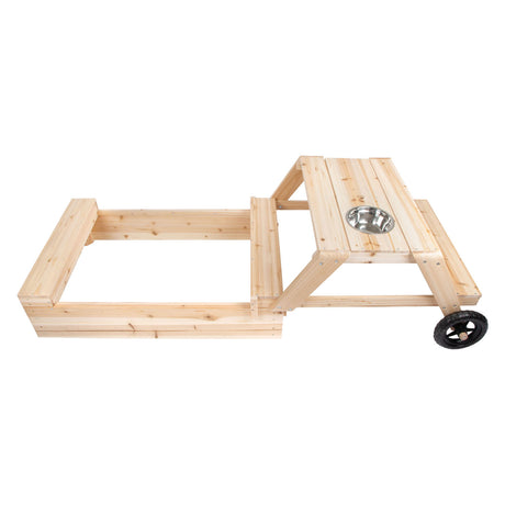 Kleiner Fuß - Sandkasten mit Sitzbereich und mäßiger Tisch
