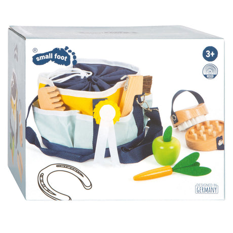 Small Foot - Pferdepflegeset aus Holz mit Tasche, 8-teilig.
