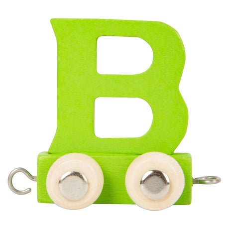 Kleiner Fuß - Buchstabenzug aus Holz in Farbe - b