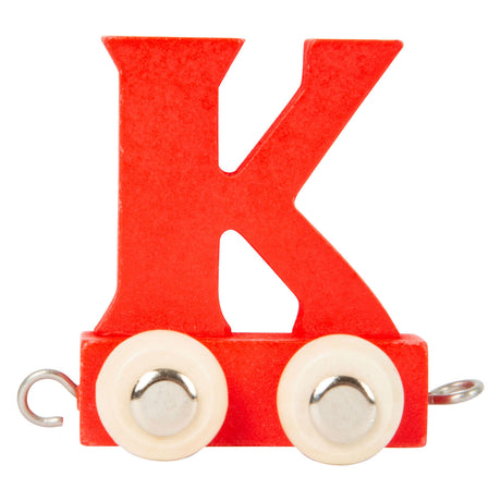 Kleiner Fuß - Buchstabenzug aus Holz in Farbe - k
