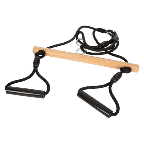 Kleiner Fuß - Holz -Trapezschwung mit Gymnastkreisen schwarze Linie