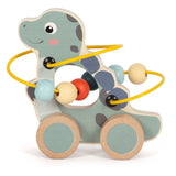 Kleiner Fuß - Holzschiebefigur Motorspirale Dino