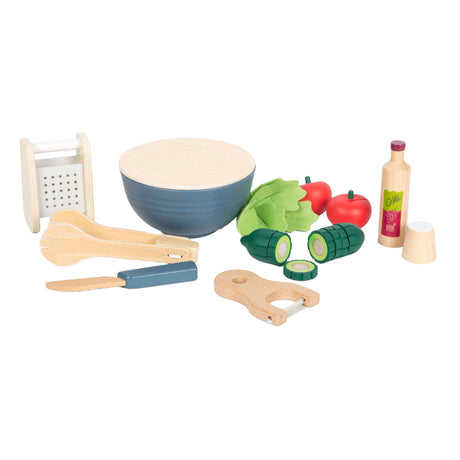Small Foot - Holzspielzeug-Essen-Salat-Spielset, 11-teilig.