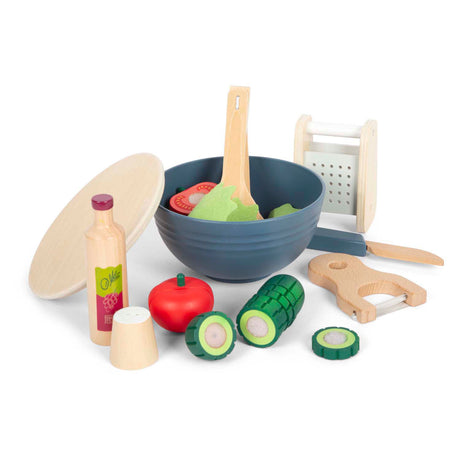 Small Foot - Holzspielzeug-Essen-Salat-Spielset, 11-teilig.