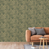 Niederländische Wandverkleidung Tapete Joelle Green und Goldfarbe