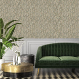 Niederländische Wandverkleidung Wallpaper Phoenix Green und Beige