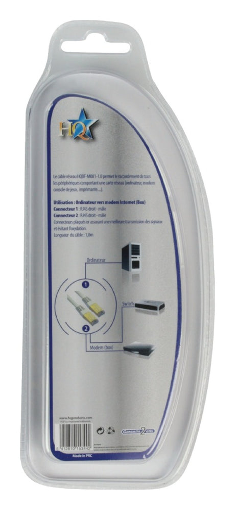 HQ BF-M081-1.0 Cat5e UTP Netzwerkkabel RJ45 (8 8) Stecker – RJ45 (8 8) Stecker 1,00 m Grau