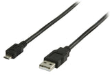 Valueline vlcp60500b05 USB 2.0 USB-A-Stecker – USB-Micro-B-Stecker-Kabel, 0,50 m, Schwarz