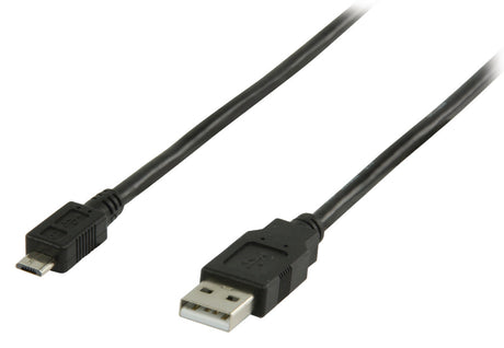 Valueline vlcp60500b10 USB 2.0 USB-A-Stecker – USB-Micro-B-Stecker-Kabel, 1,00 m, Schwarz