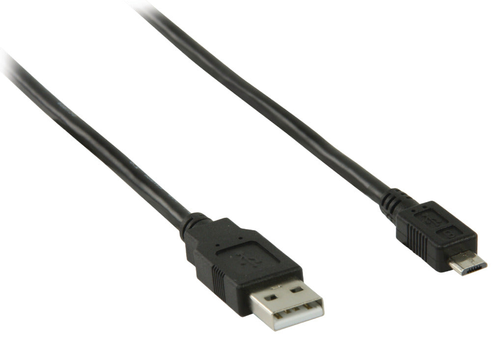 Valueline vlcp60500b10 USB 2.0 USB-A-Stecker – USB-Micro-B-Stecker-Kabel, 1,00 m, Schwarz