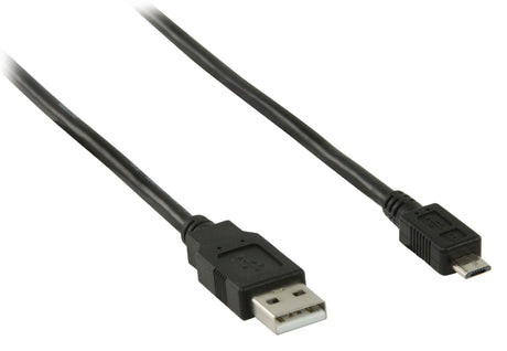 Valueline vlcp60500b10 USB 2.0 USB-A-Stecker – USB-Micro-B-Stecker-Kabel, 1,00 m, Schwarz