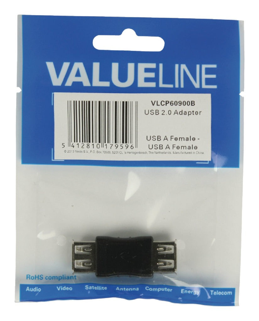Valueline Valueline Vlcp60900b USB 2.0 USB A Buchse USB A Buchse Adapter Schwarz